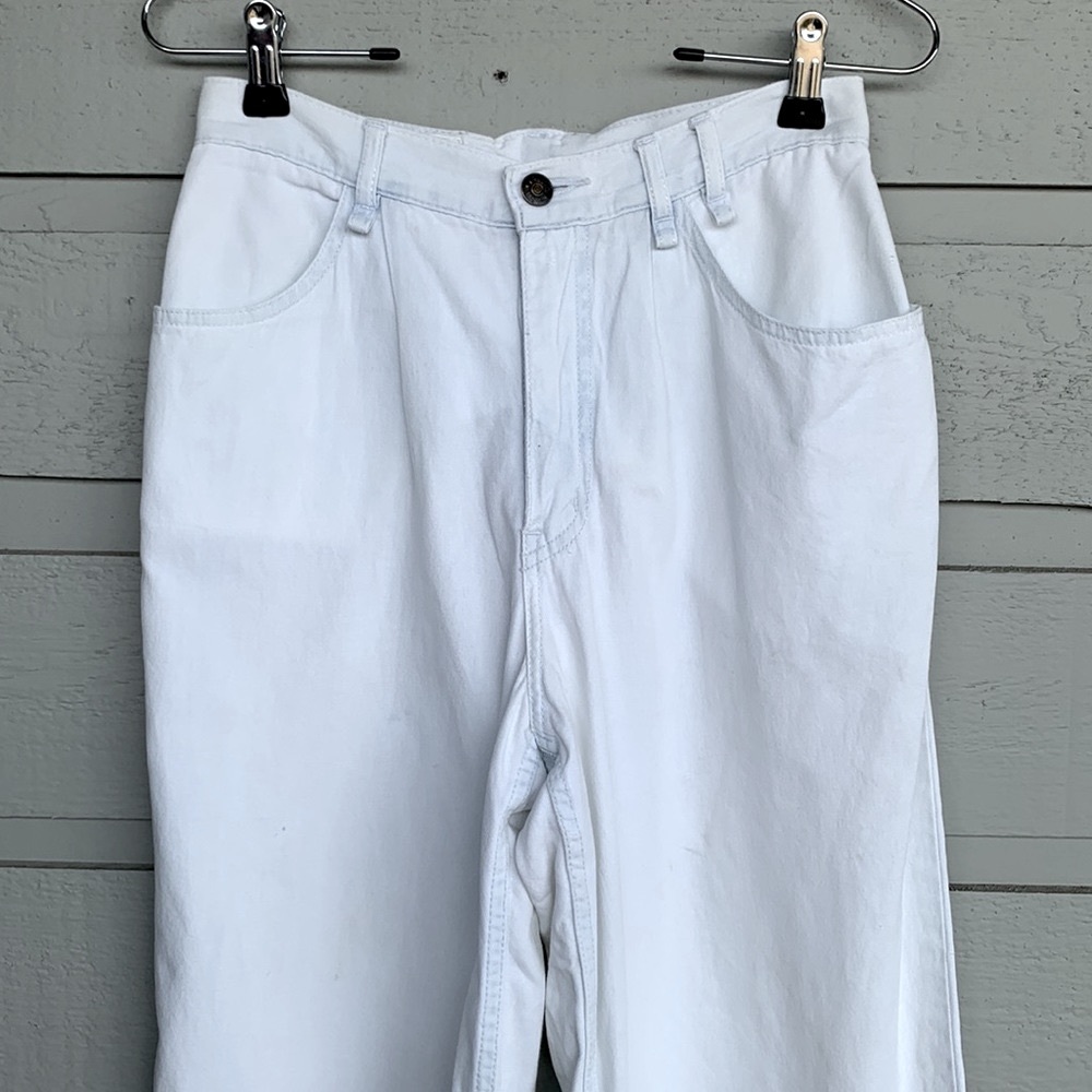 😍HP😍VINTAGE COCA-COLA JEANS! 70’S HIGH WAIST FRONT PLEAT DENIM LEATHER TRIM